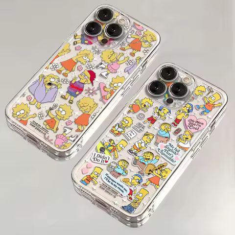Funny Cartoon S-Simpsons Phone Case For Samsung S25 S24 S23 S22 S21 S20 FE Note20 Note10 Plus Ultra Lite 5G Clear Soft TPU Cover
