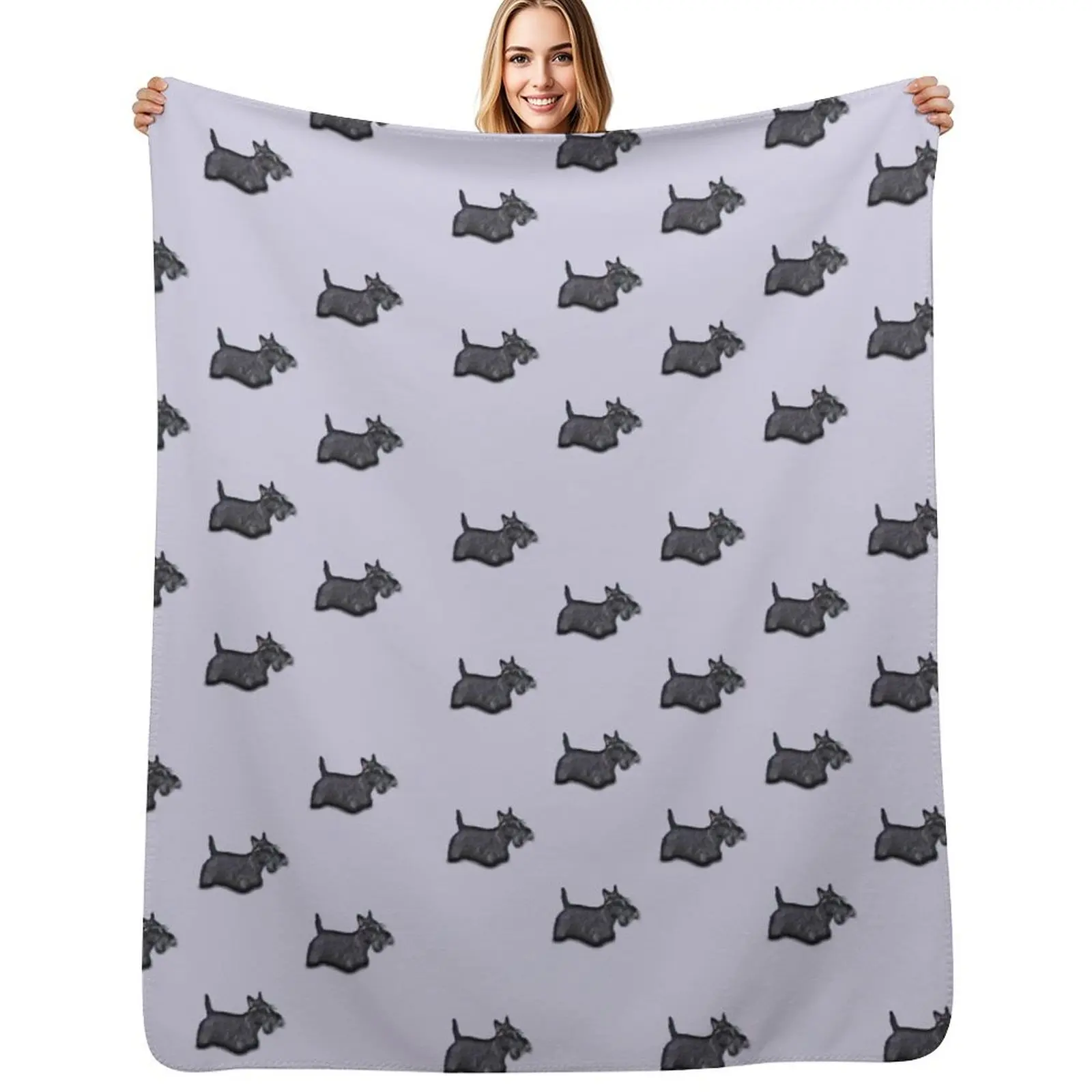 

Scottie Dog Throw Blanket Soft Sherpa Fleece Warm Blanket for Winter