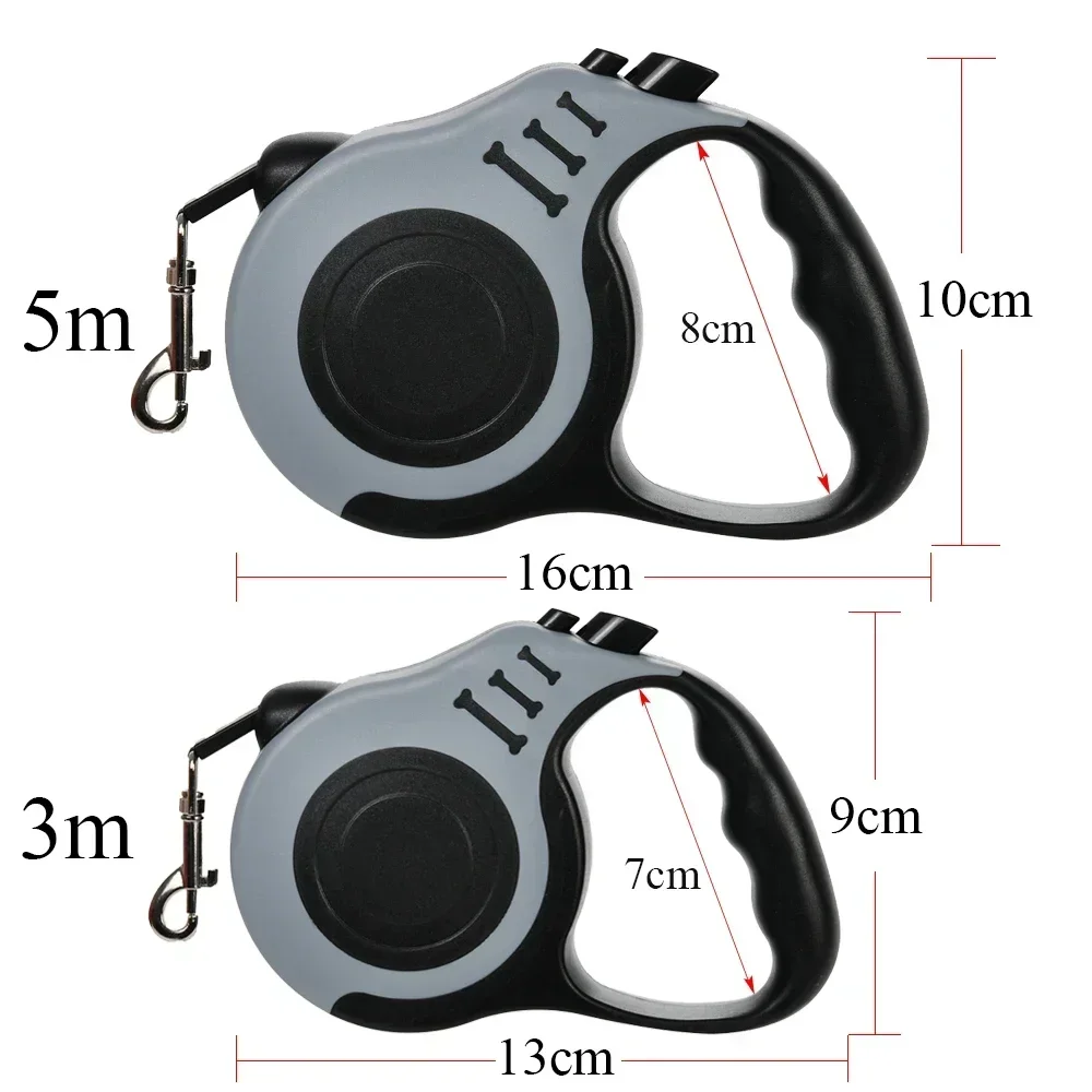 3m/5m Automatische Hundeleine für kleine Hunde und Katzen, ausziehbare Nylon-Führleine für Outdoor-Training, Welpen- und Yorkie-Zubehör – Detail 1