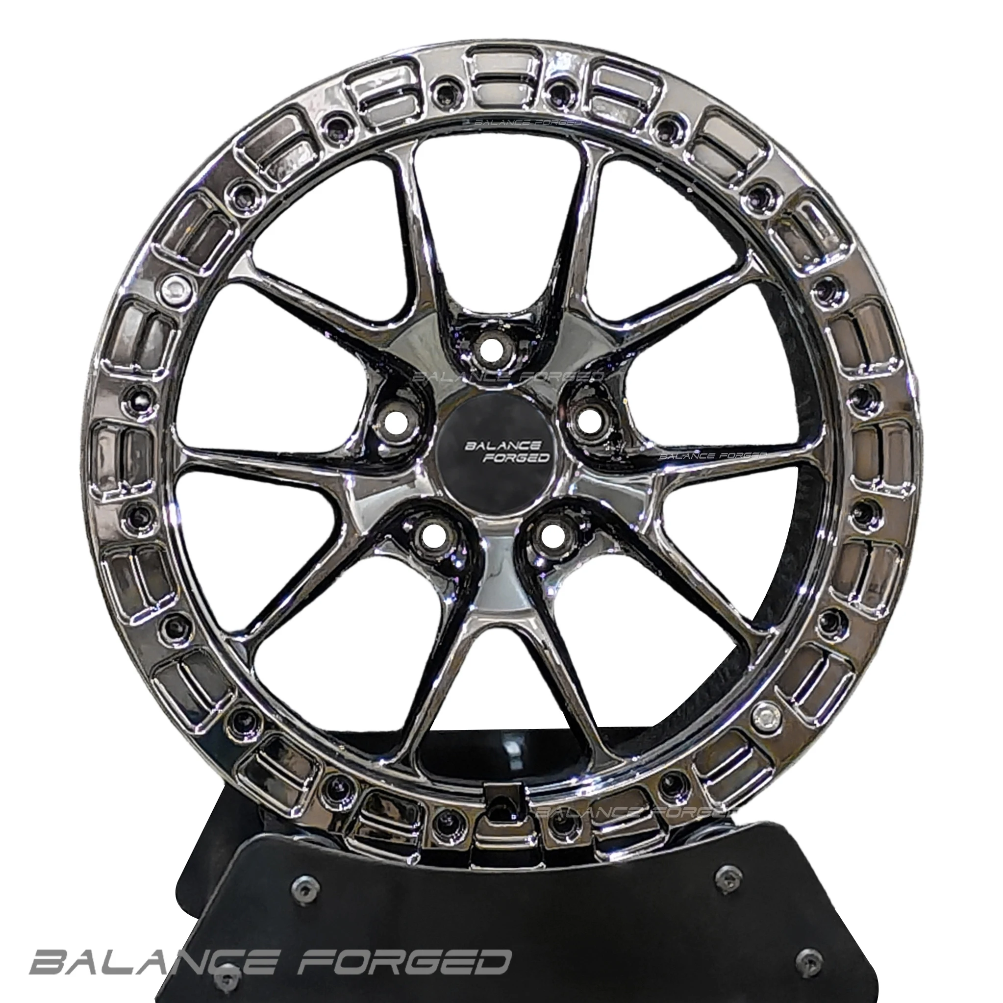 Black Chrome 17x9 18x9 20 Inch Beadlock 5-Spoke 4X4 Off-Road Aluminum Alloy Wheels 6x135 6x139.7 for  Muscle Truck JDM