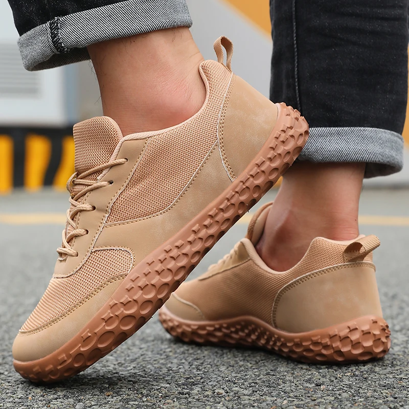 Herrenschuhe Größe 36-46, große Größen, Barfußschuhe, breite Zehenbox, 0 Drop, Casual-Sneakers, Outdoor-Minimalist-Schuhe für Cross-Country-Lauf und Walking. – Detail 9