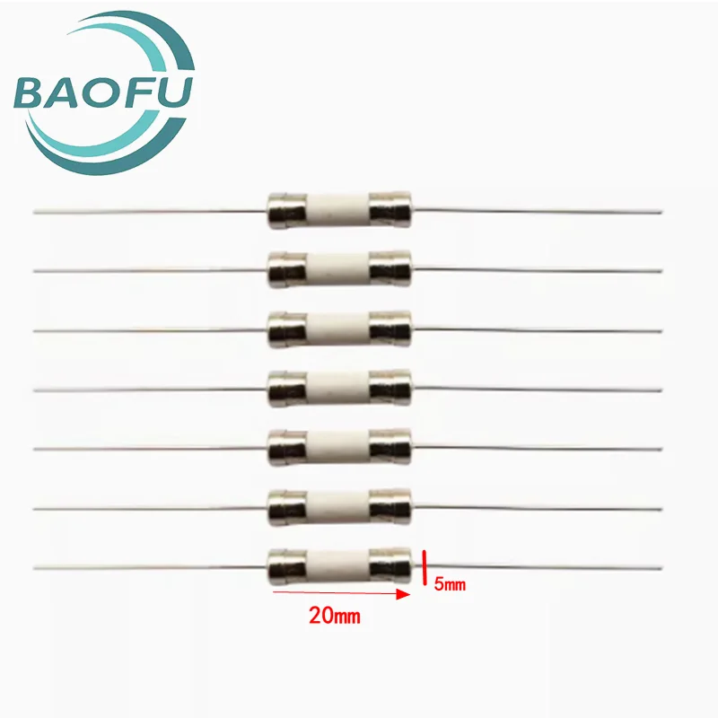 

10pcs 5 * 20mm 2A3A3.15A4A5A6A6.3A ceramic fuse tube 250V fuse with pin RO015