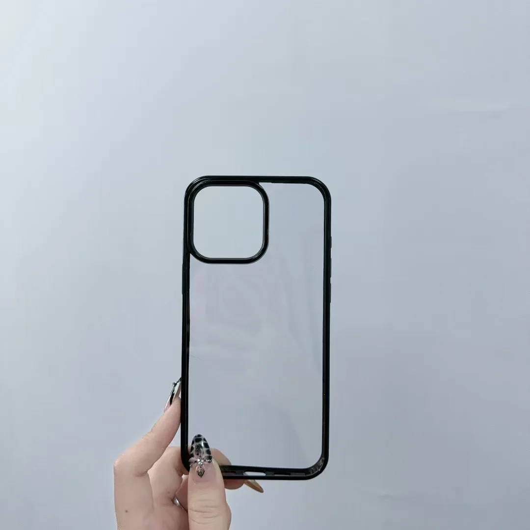 2025 New Clear Acrylic Phone Case for iPhone 17/16 Pro Max/15/14 Pro Max/13 Drop Protection Groove Epoxy Protective Cover