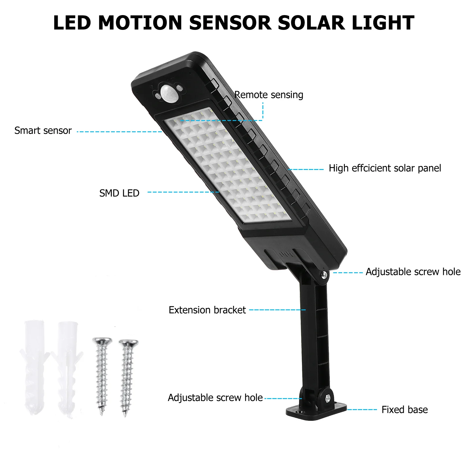 

1Set Waterproof Street Lamp Solar Powered LED Light with Human Body Induction Sensor for Outdoor Lighting Device