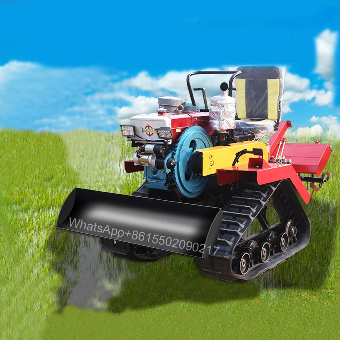 Multi-function tiller rotary tiller water and drought dual-use diesel tractor crawler type micro tiller trencher