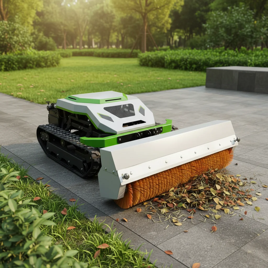 

Crawler Type Lawn Mower Battery Remote Control Automatic Path Planning Obstacle Detection Snow Sweeping Accessory