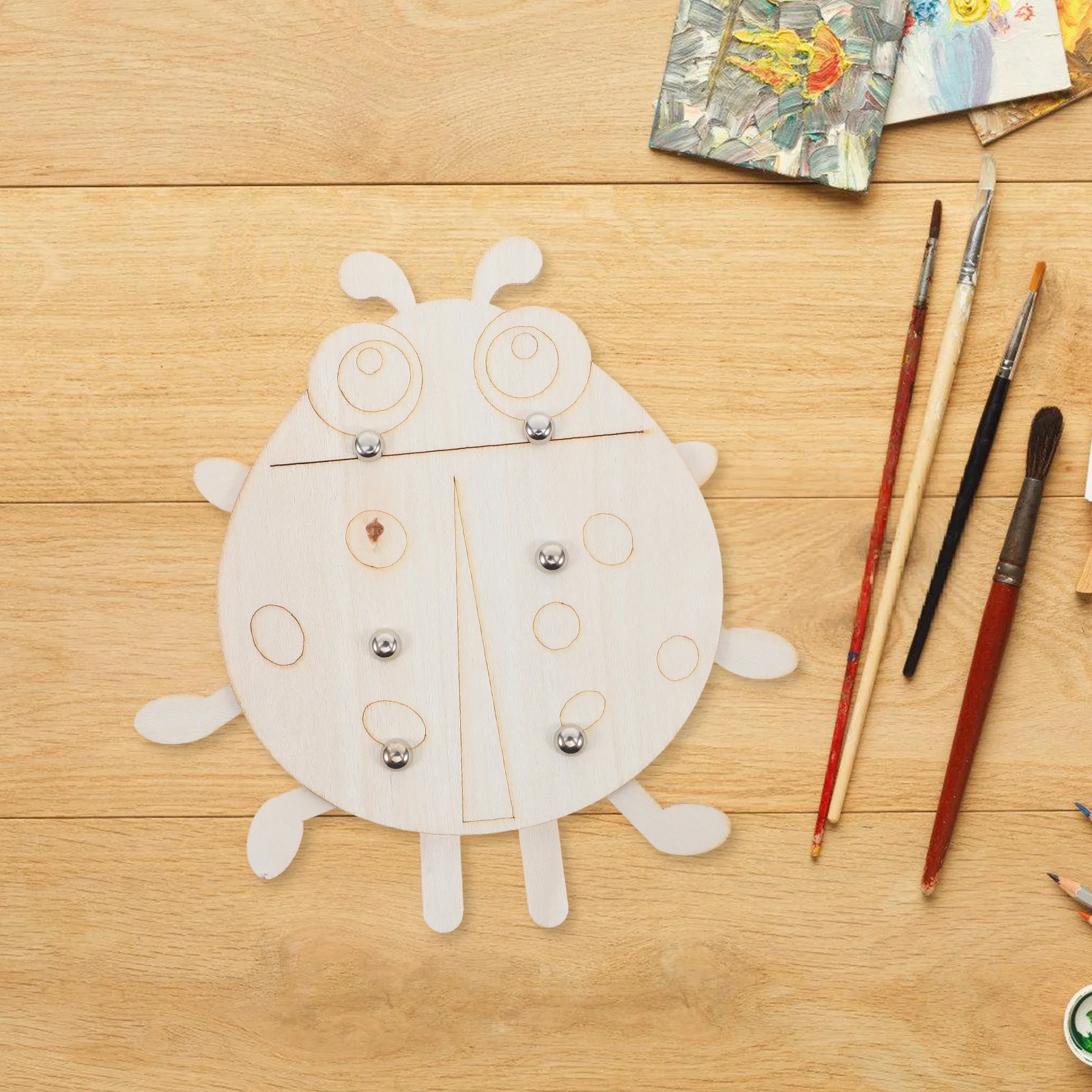 

6Pcs Ladybug Craft Supplies Unfinished Wood Cutouts Creative Kids DIY Painting Art Ornaments Nursery Door Classroom Wedding
