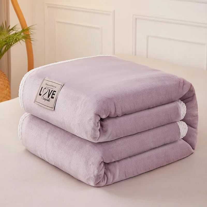 Coperta da tiro viola nobile per soggiorno camera da letto per adulti e bambini coperte di velluto al latte reversibili in tinta unita per tutte le