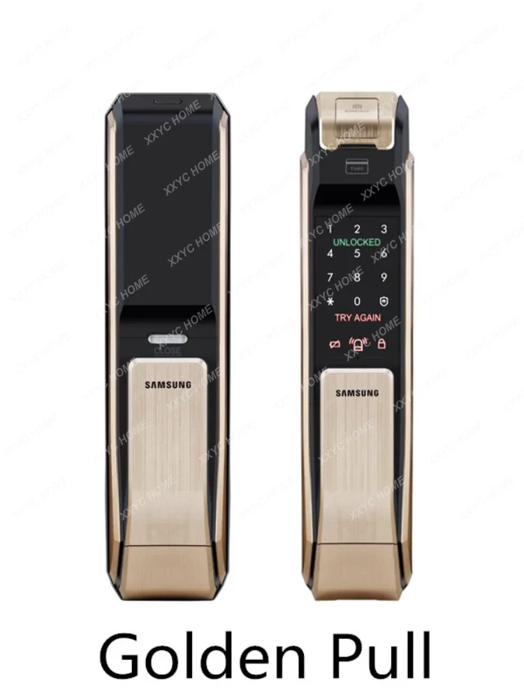 SHS-P718 Push Pull Handle With Fingerprint Digital Smart Home Lock and Rfid Card Verification