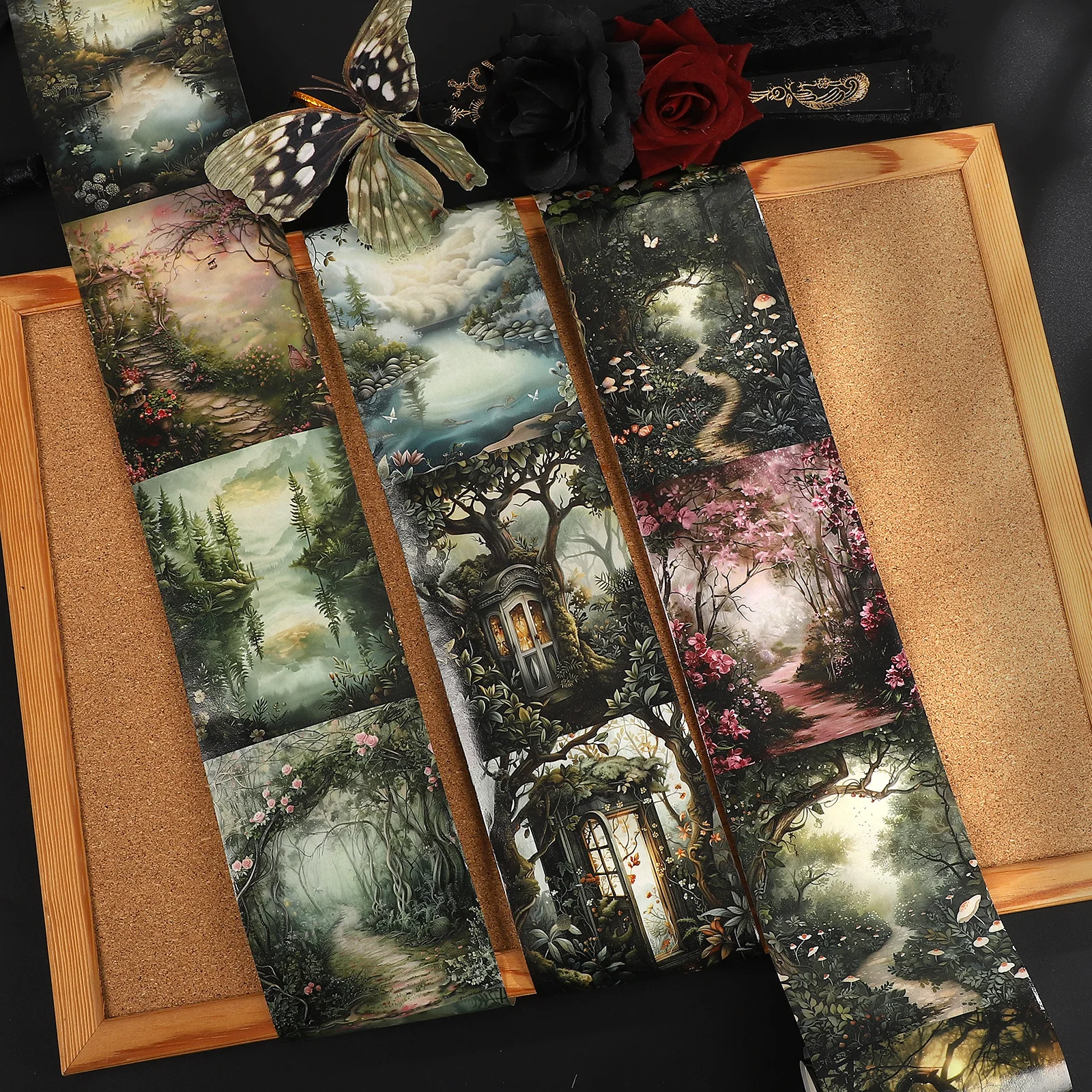 80mm * 200cm vintage fada floresta flor paisagem washi fita criativa diy diário material colagem scrapbook papelaria