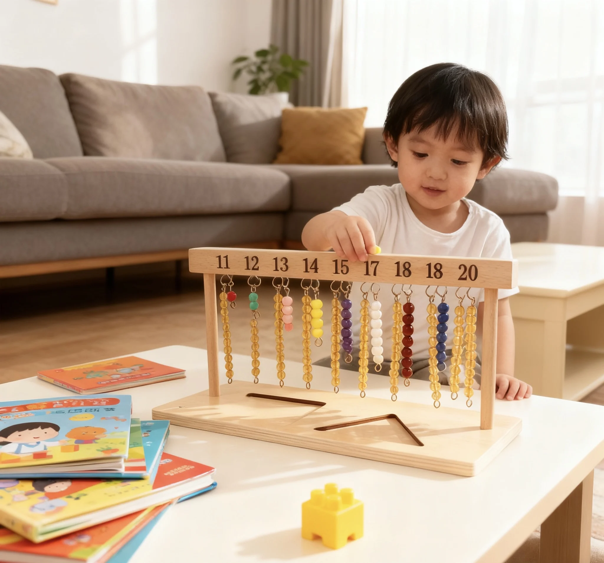 

Montessori Wooden Bead Frame 1-20 Colorful Math Educational Toys for Toddlers 3-6 Years Old