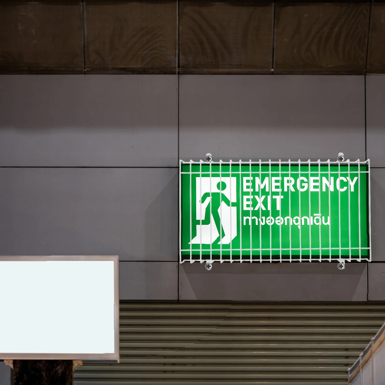 Emergency Exit Sign Protective Cage Metal Wire Guard for Wall Mounted Installation Damage Stopper Cover for Emergency Lights and