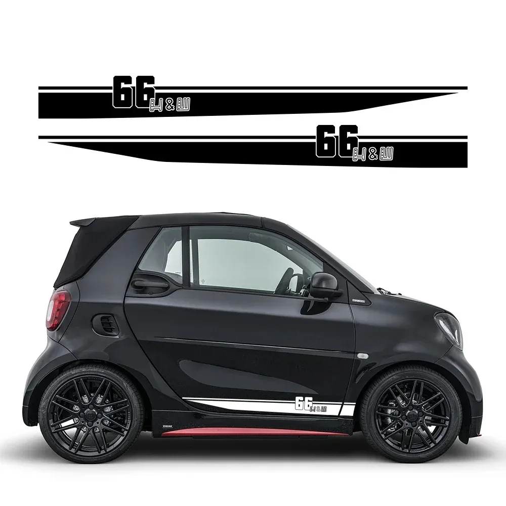 

2PCS Car Side Door Creative Sticker Vinyl Waterproof Decor Decals For Mercedes Benz Smart Fortwo W453 W451 Racing Accessories