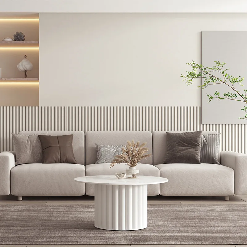 # Stolik kawowy z kamienia spiekanego, metalowa rama, nowoczesny design w stylu nordyckim, do małego mieszkania, meble do salonu, ekologiczny, łatwy montaż.