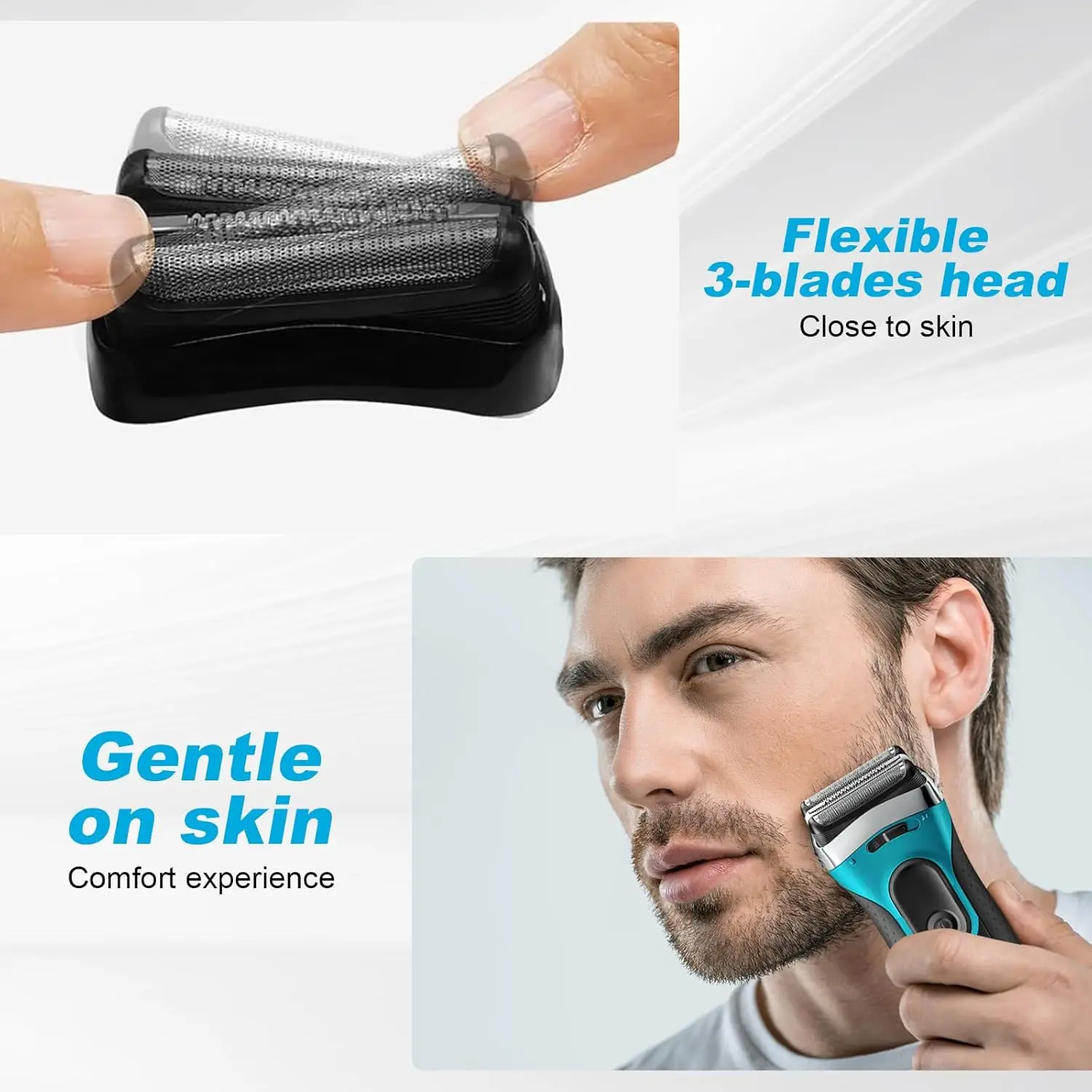 Brangdy 21B S3 رؤوس بديلة رطبة وجافة لجميع ماكينات الحلاقة الكهربائية Braun Series 3 3040s 300s 310s 320s 360s 3010s 3090cc