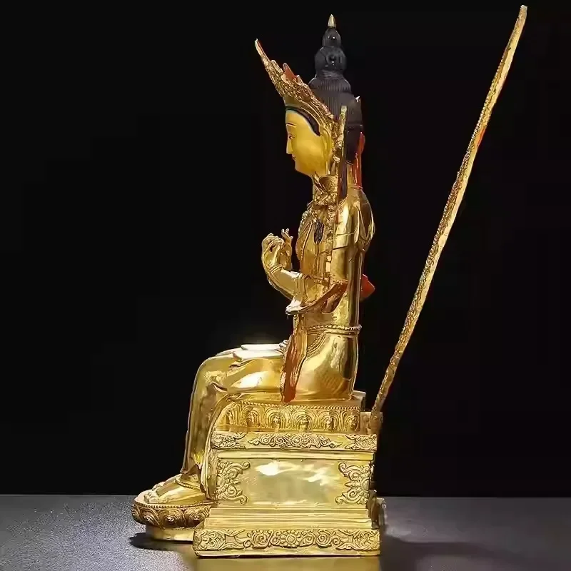 Huge large GOOD buddha Buddhist Temple Nepal Tibet Buddhism gold gilding Maitreya Future lucky buddha brass statue 48CM
