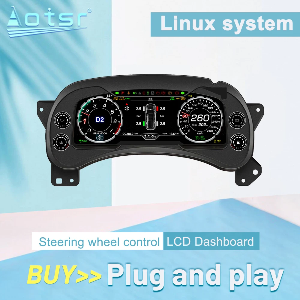 

12.3'' Digital Cluster Dashboard Panel For Chevrolet Tahoe 2001-2007 LCD Virtual Instrument Cluster Speedometer Cockpit