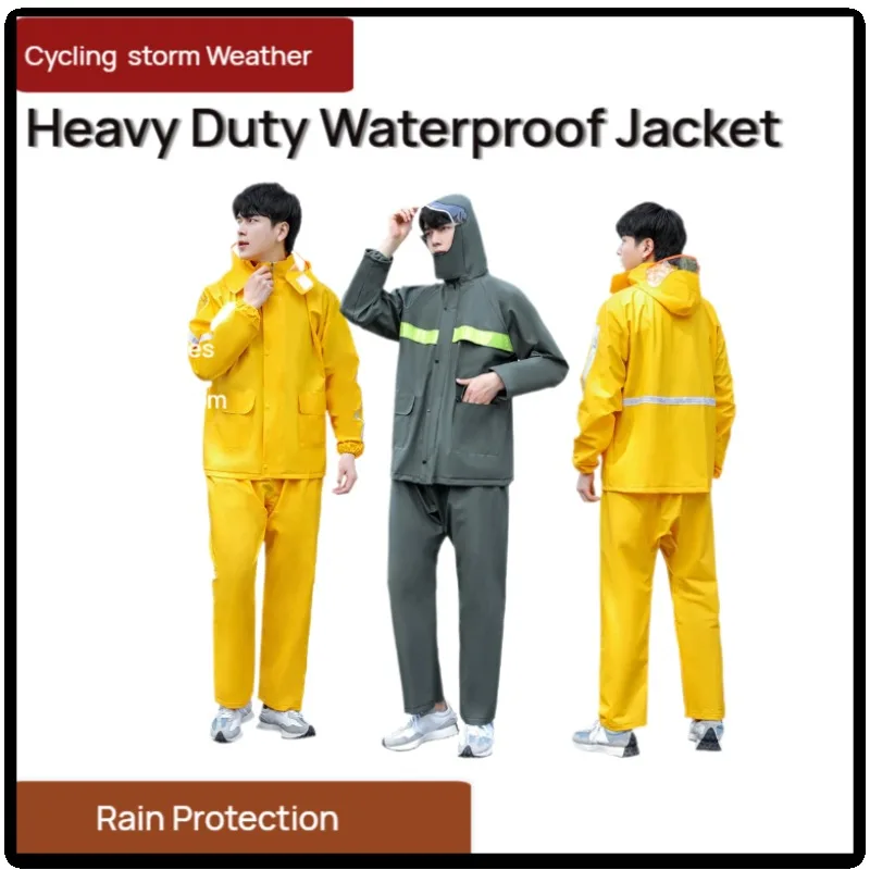

Сверхмощная водонепроницаемая куртка и брюки, снаряжение для езды на электрическом велосипеде, защита от дождя всего тела для езды на велосипеде, штормовая погода