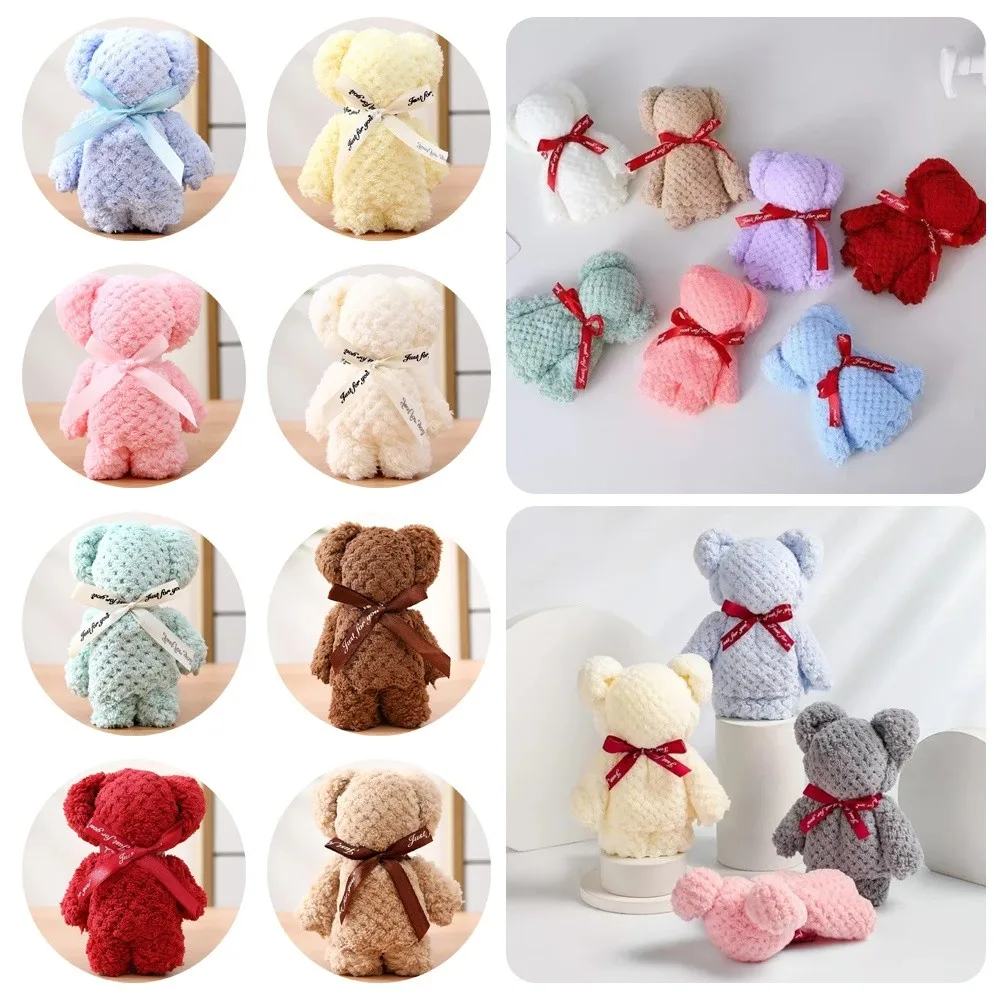 Cute Bear Design​​ Bear Towel​​ Soft Luxury Velvet Texture​​ Face Towel Thickened Absorbent Party Decoration Towel​​