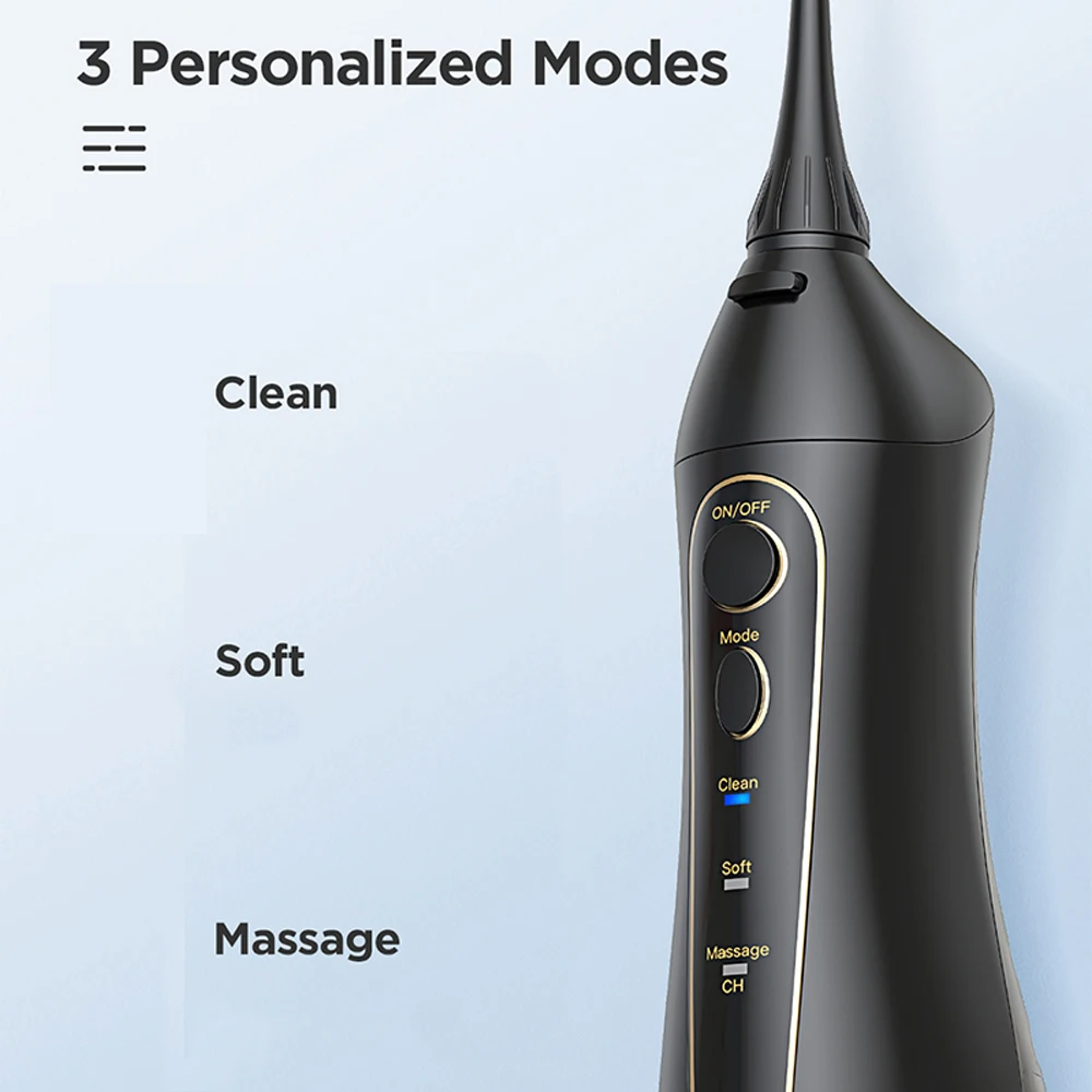 Fairywill Electric Portable Dental Water Flosser Oral Irrigator USB Rechargeable Waterproof 3 Modes Jet Tooth Pick 7Tips Cleaner