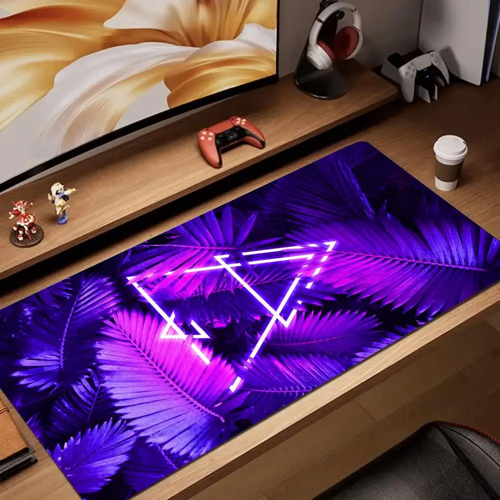 

Neon-style fantasy leaf design Mouse Pad rubber anti-slip Desk Mat gamer pc accessories Gaming mat keypad expansion mousepad