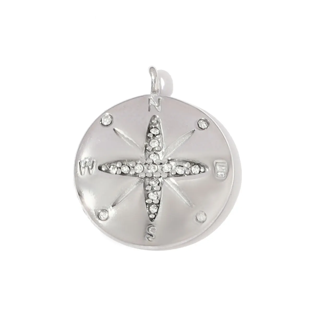 3pcs/Lot Polish Stainless Steel Rhinestone Cross Sun DIY Charms Bee Little Boy Necklace Pendants Women Horseshoe Plane Jewelry