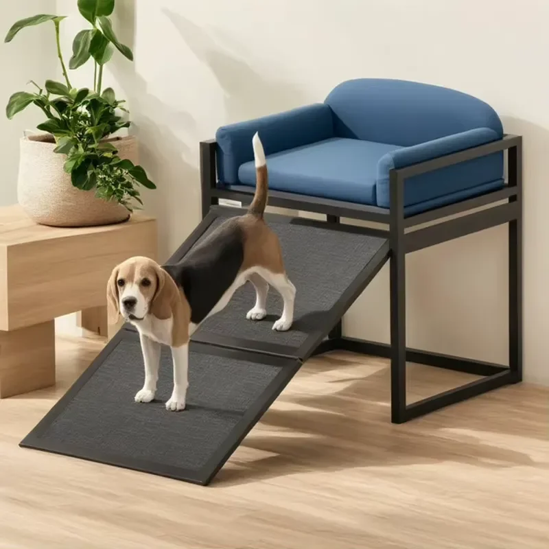 Foldable Pet Stairs with Seat Movable Dog Cat Ramp for High Bed Portable Animal Steps Chair Furniture Accessory Small Medium