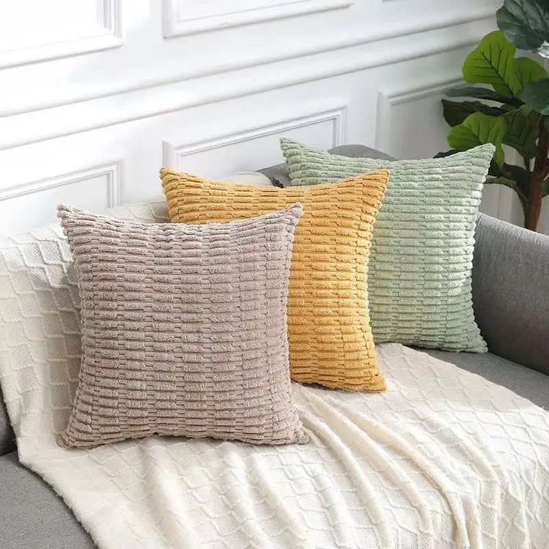 INS Corn Grain Solid Sofa Cushion Cover 30x50/45x45/50x50/60x60cm Decorative Throw Pillow Case for Car Seat Chair Bed Home Decor