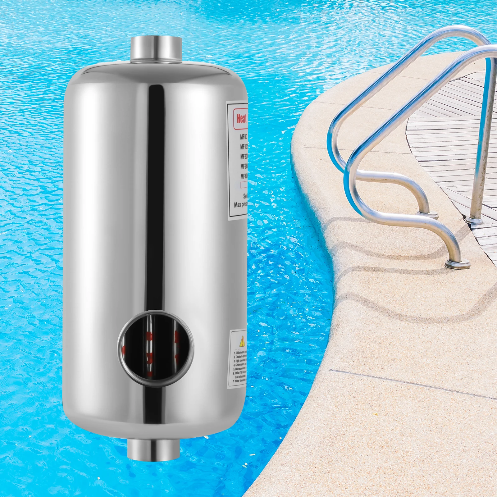 Échangeur de chaleur pour piscine 60KW/28KW en acier inoxydable 304, chauffe-eau de piscine à contre-courant pour spa, bain à remous, chaudière