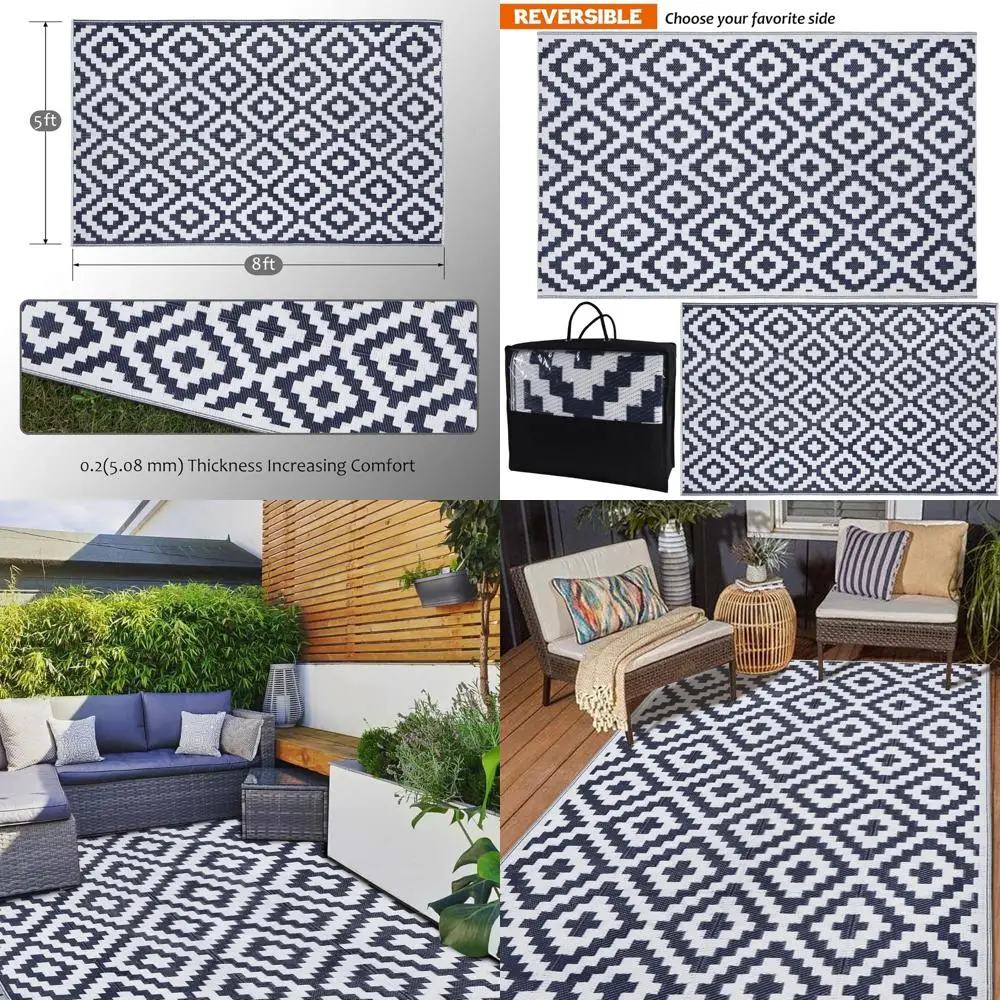 

Двусторонние коврики, пластиковый коврик, коврик для улицы, большой напольный коврик для улицы, кемпинга, патио, двора, террасы, пикника, пляжа, прицепа