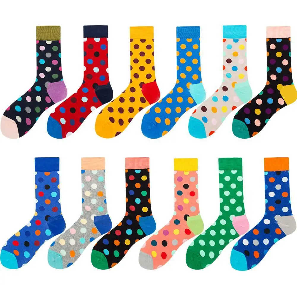 Socks Autumn Trend Brand Polka Dot Amazon Twelve Hues Men Street Hip Hop Fashion Hosiery Wholesale Price