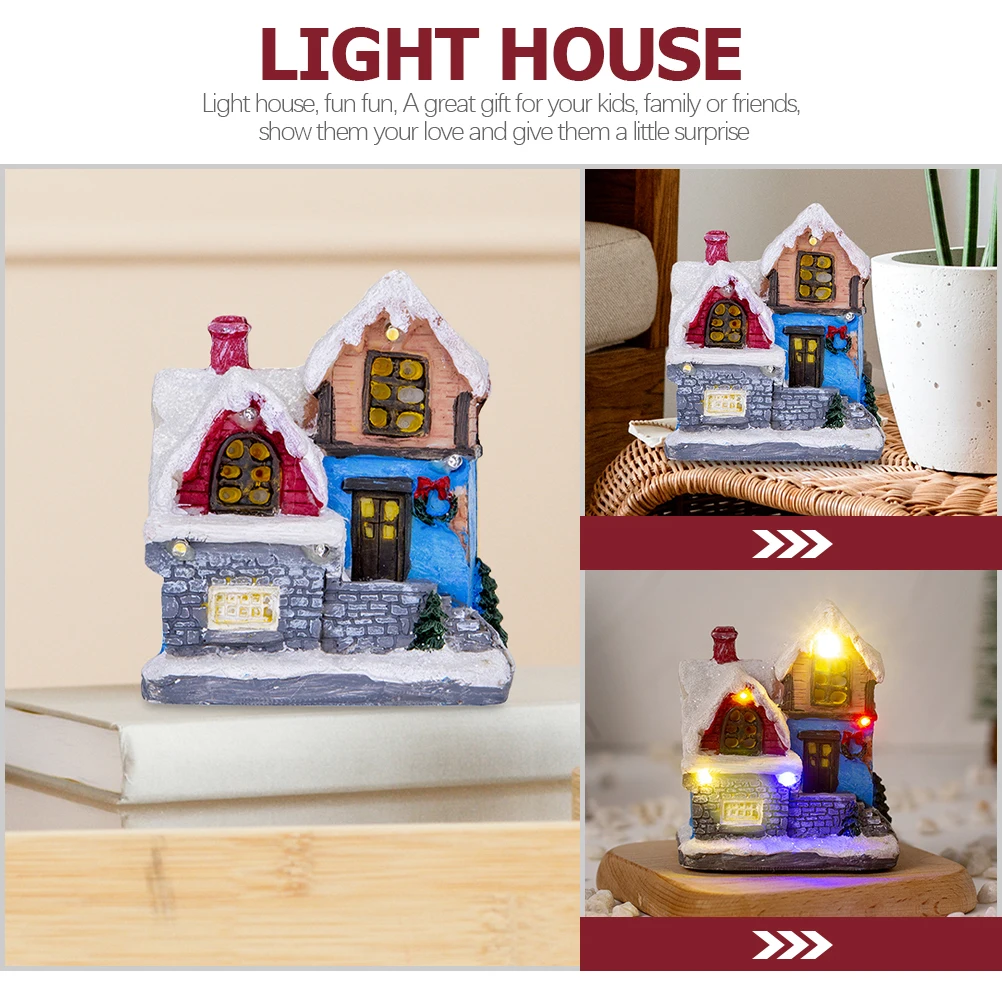 

Elegant Resin Christmas with Warm Light Perfect for Table Centerpiece Office Desk Christmas Decor Gift Option