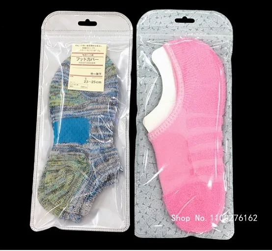 100 Pcs/Lot Clear Plastic Reclosable Zipper Poly Bag Long Shape Storage Necklace Packaging Bag for Gift Clothes Socks Jewelry