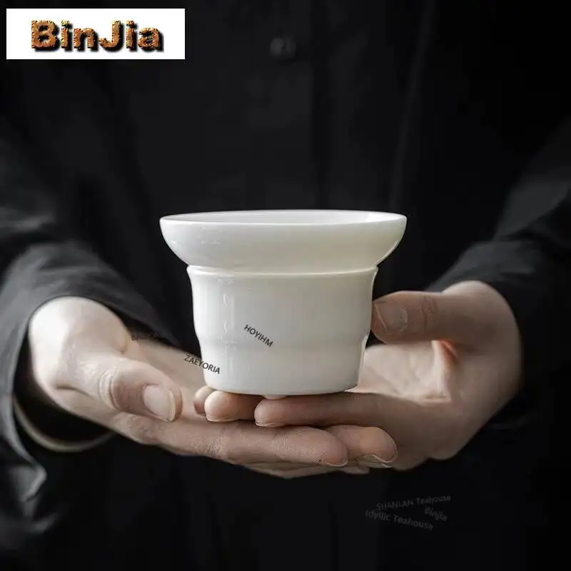 Handmade Mutton-fat Jade Tea Infuser Household Filter Tea Strainer Creative Tea Infusor Tea Brewing Chinese Tea Set Ornaments