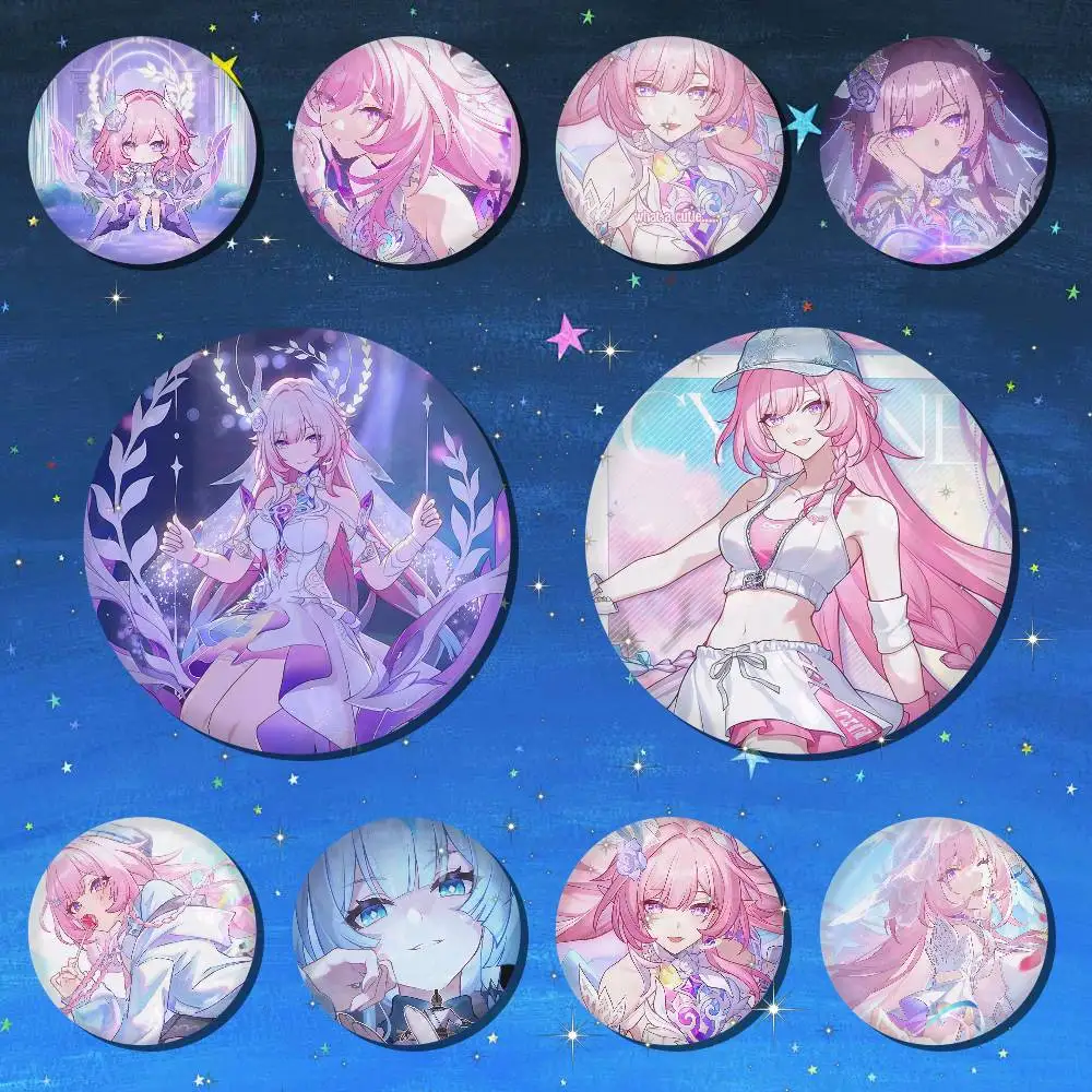 Honkai Star Rail Cyrene Snap-in-Pins, Cartoon-Figur, rund, kreative Broschen für Rucksack-Accessoires, Schmuck, Geschenke