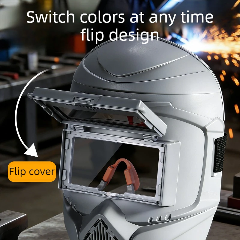 Automatic Dimming Welding Mask Flip-top Head Mounted Face Mask Replaceable Lens Protective Cover Welder Specific Protective Tool
