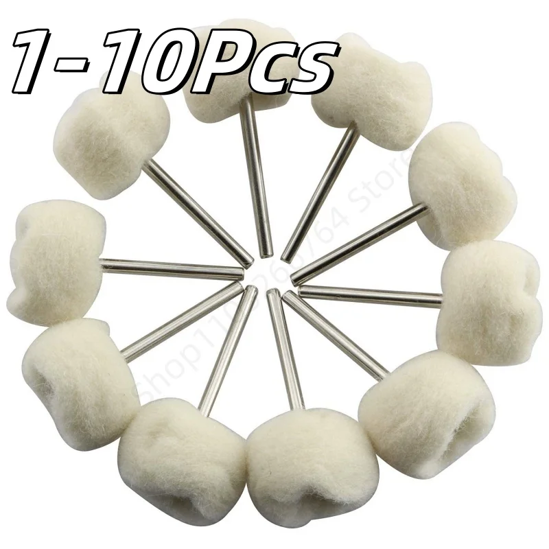 

1/10Pcs Wool Wheel Polishing Head with 3mm Shank for Buffing Polishing Jewelry Metals Rotary Cleaning Tool Accessories