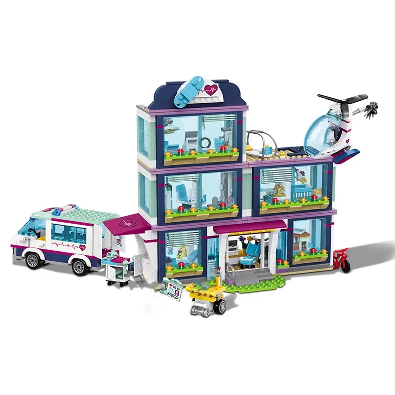 932 pezzi piccoli blocchi compatibili amici Heartlake City Hospital Model Kit giocattoli regalo per ragazze ragazzi bambini set fai da te