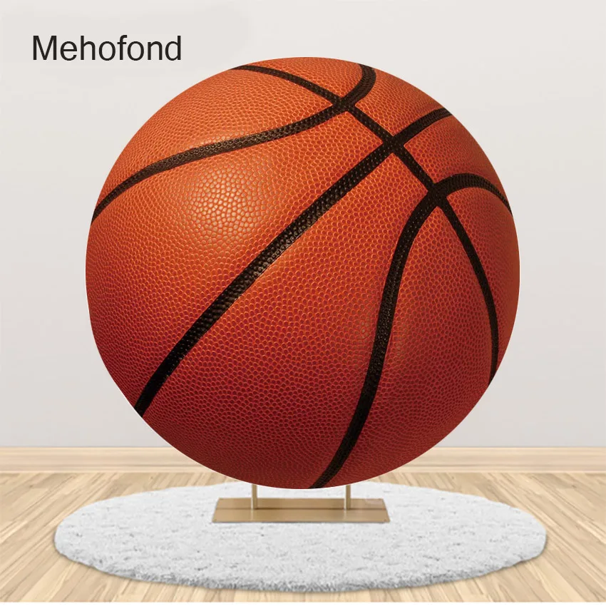 

Mehofond Basketball Backdrop Boy Birthday Round Background for Party Decoration Photography Photo Studio Photocall Props