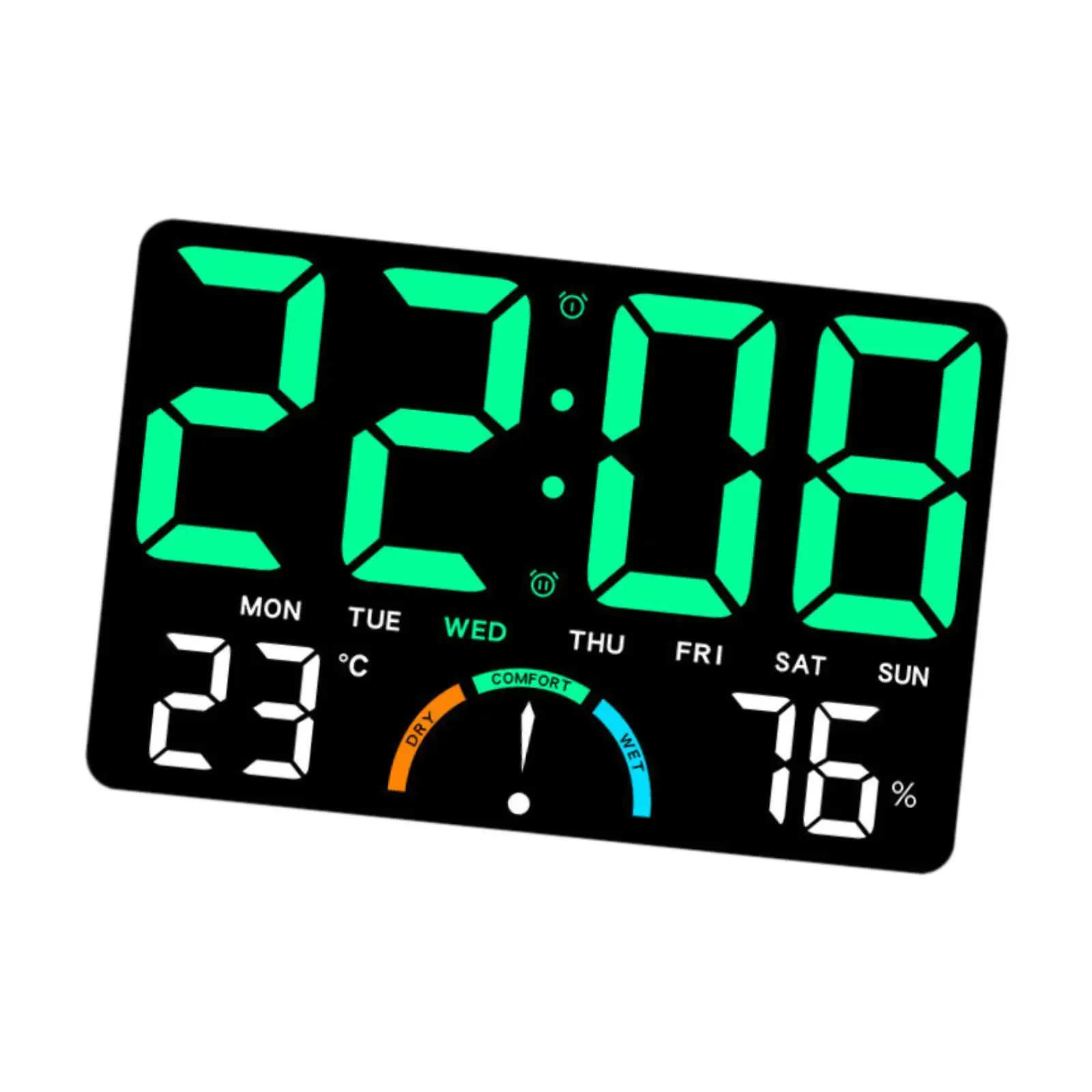 Contemporary LED Wall Clock Digital Alarm Adjustable Brightness Large Time Display Table Decor for Stylish Home Office