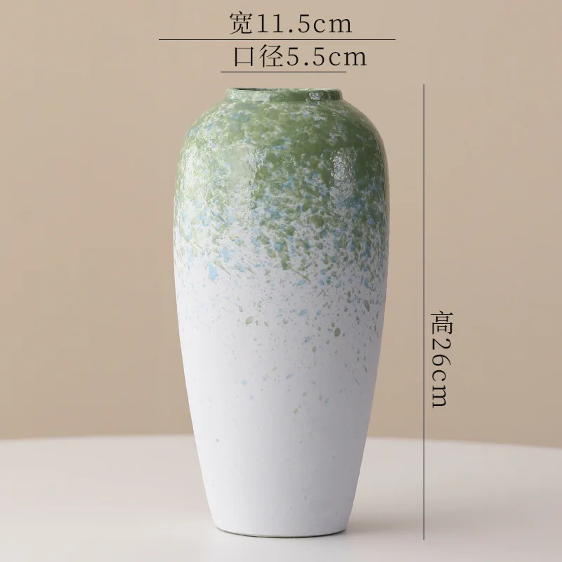 New Chinese ceramic vase home living room decoration ornament entrance insert large diameter container
