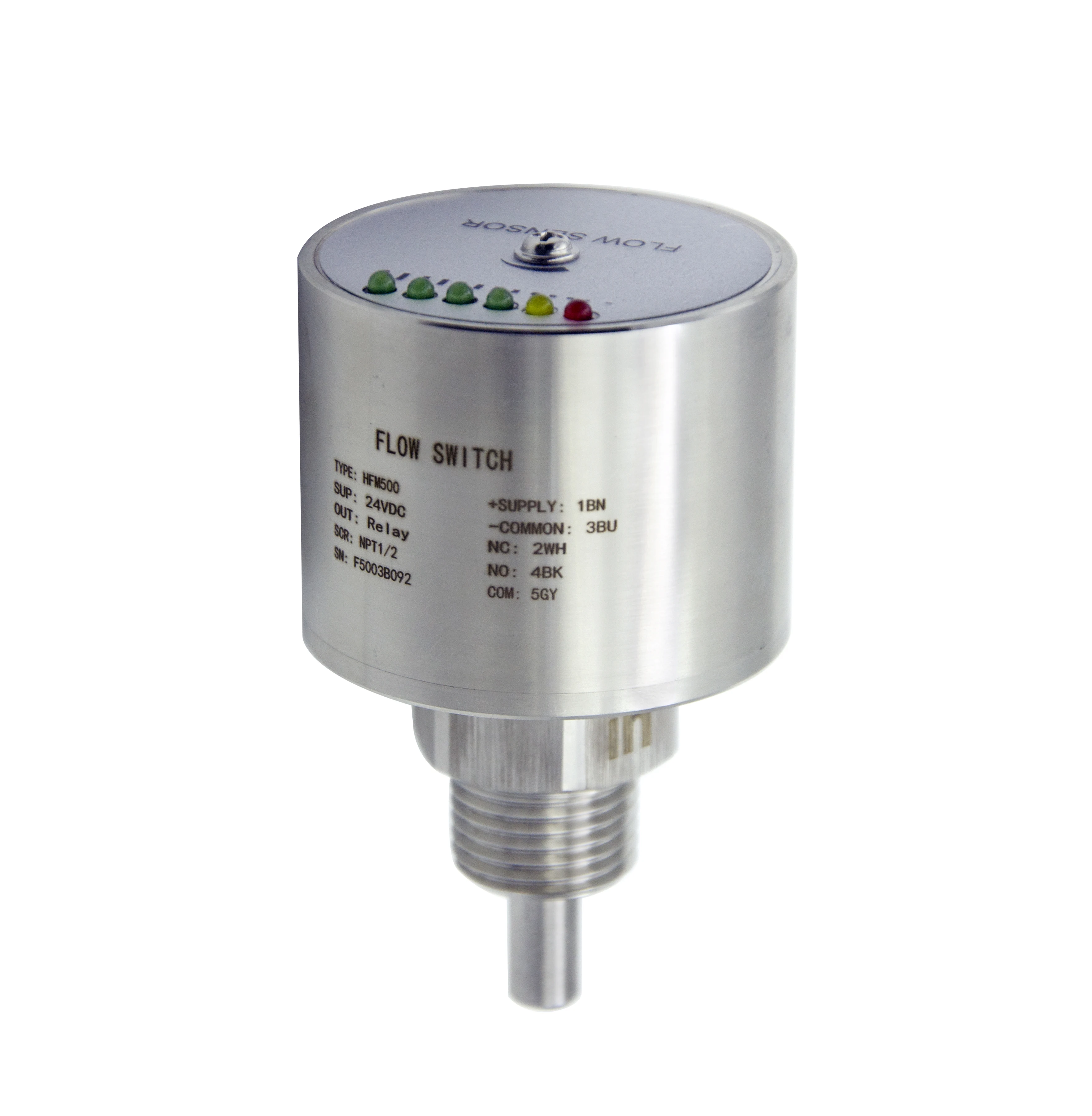 

Hfm500 Thermal Air Water Vertical/Horizontal Flow Switches Metal Switch Sensor SS316L 304 Flow Switch