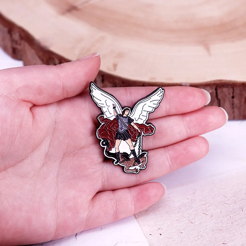 Saint Michael the Archangel Enamel Pin Fashion Collectibles Jewelry Gifts