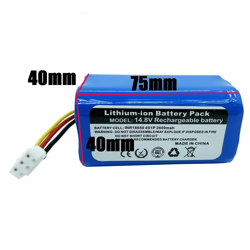 New 18650 14.8V2600mAh 3200mah 3500mAh Li-ion Battery (For C30B) High Capacity Battery for LIECTROUX C30B Robot Vacuum Cleaner