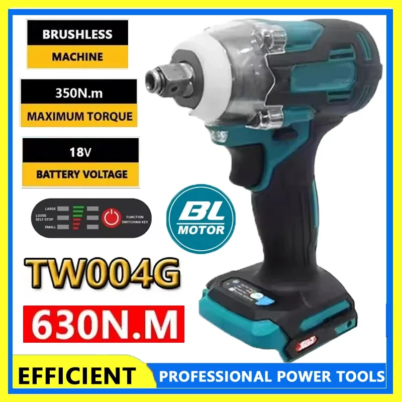 

Подходит для Makita TW004G 630 Нм, бесщеточная аккумуляторная электрическая отвертка, 18 В, перезаряжаемая дрель, подходит для отвертки, станка