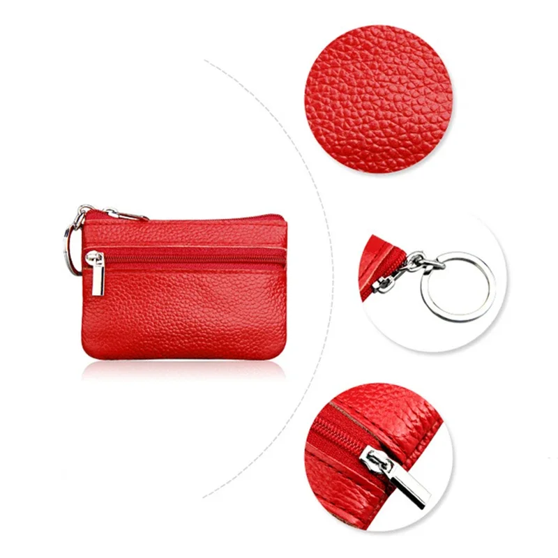 Wholesale Cartoon Mini Cowhide Small Zero Wallet Creative Korean Version Zipper Key Bag Coin Loose Money Bags Package Purse Case