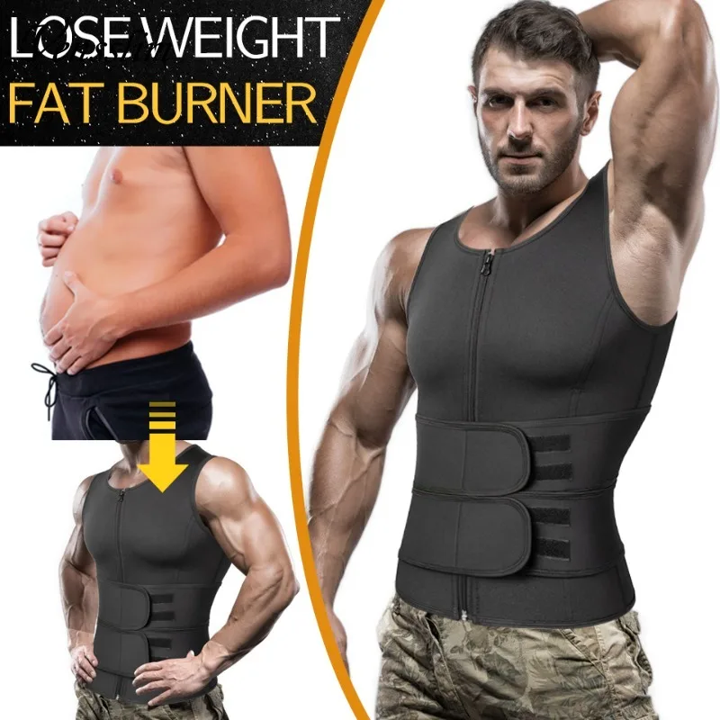 Vensslim Slimming Compression Body Shaper Tops Men Fat Burner Sauna Sweat Trimmer Workout Corset Waist Trainer Weight Loss Vest - view 3