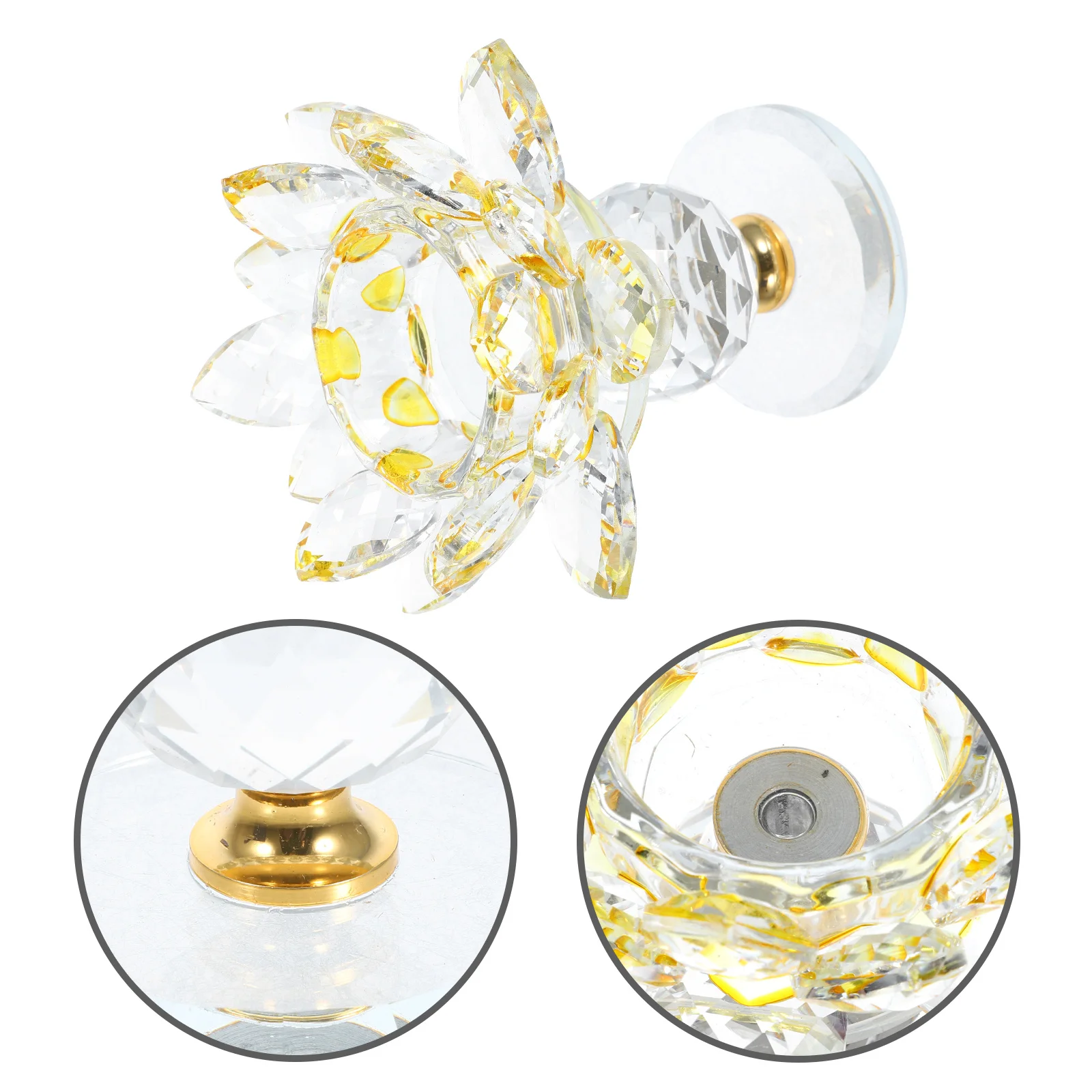 

Crystal Lotus Flower Holder Glass Base Decorative Lotus Petals Stand Wedding Table Centerpiece Home Room Decor