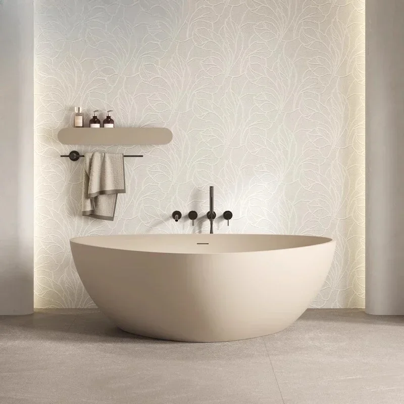 Artificial stone freestanding Qimei stone bathtub Home Internet celebrity hotel Couple double
