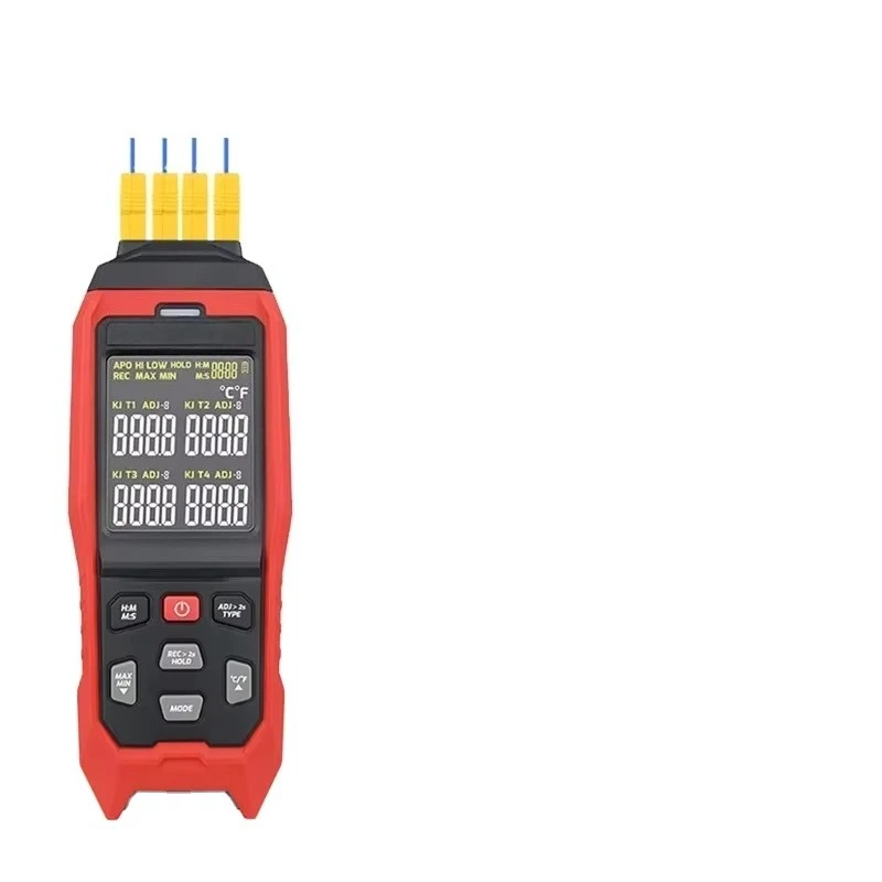 TA612C 4-Channel K/J Type Thermocouple Thermometer, Digital LCD Temperature Logger, 5000 Groups Data Storage, USB Data Upload